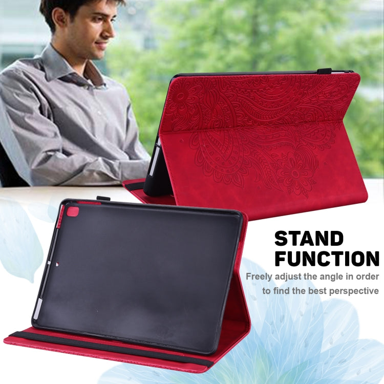 Peacock Embossed Pattern TPU + PU Horizontal Flip Leather Case with Holder & Card Slots & Wallet & Sleep / Wake-up Function For iPad 9.7 (2017) & (2018)(Red) - iPad 9.7 (2018) & (2017) Cases by buy2fix | Online Shopping UK | buy2fix