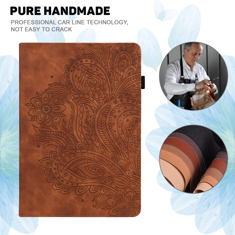 Peacock Embossed Pattern TPU + PU Horizontal Flip Leather Case with Holder & Card Slots & Wallet & Sleep / Wake-up Function For iPad 9.7 (2017) & (2018)(Brown) - iPad 9.7 (2018) & (2017) Cases by buy2fix | Online Shopping UK | buy2fix