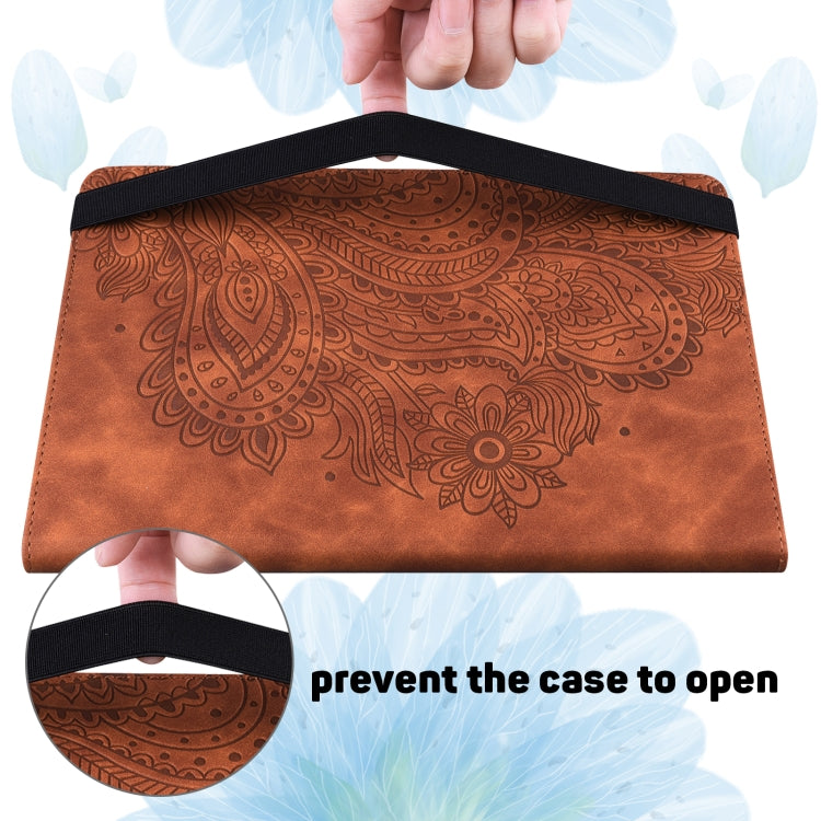 Peacock Embossed Pattern TPU + PU Horizontal Flip Leather Case with Holder & Card Slots & Wallet & Sleep / Wake-up Function For iPad 9.7 (2017) & (2018)(Brown) - iPad 9.7 (2018) & (2017) Cases by buy2fix | Online Shopping UK | buy2fix