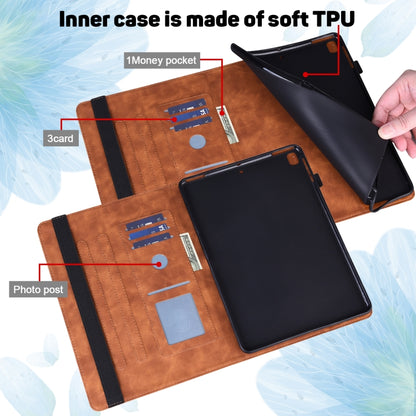 Peacock Embossed Pattern TPU + PU Horizontal Flip Leather Case with Holder & Card Slots & Wallet & Sleep / Wake-up Function For iPad 9.7 (2017) & (2018)(Brown) - iPad 9.7 (2018) & (2017) Cases by buy2fix | Online Shopping UK | buy2fix