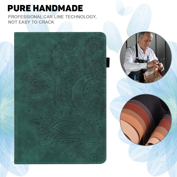 Peacock Embossed Pattern TPU + PU Horizontal Flip Leather Case with Holder & Card Slots & Wallet & Sleep / Wake-up Function For iPad 9.7 (2017) & (2018)(Green) - iPad 9.7 (2018) & (2017) Cases by buy2fix | Online Shopping UK | buy2fix