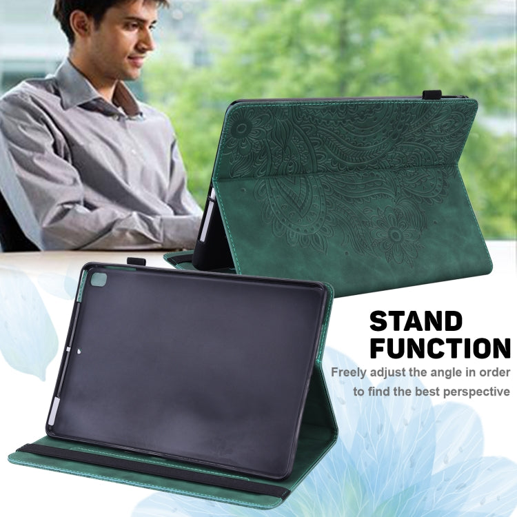 Peacock Embossed Pattern TPU + PU Horizontal Flip Leather Case with Holder & Card Slots & Wallet & Sleep / Wake-up Function For iPad 9.7 (2017) & (2018)(Green) - iPad 9.7 (2018) & (2017) Cases by buy2fix | Online Shopping UK | buy2fix