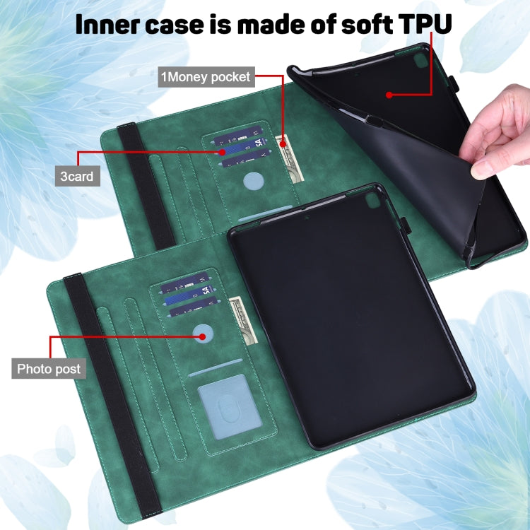 Peacock Embossed Pattern TPU + PU Horizontal Flip Leather Case with Holder & Card Slots & Wallet & Sleep / Wake-up Function For iPad 9.7 (2017) & (2018)(Green) - iPad 9.7 (2018) & (2017) Cases by buy2fix | Online Shopping UK | buy2fix