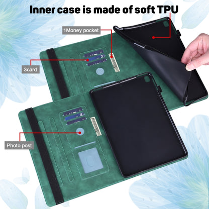 Peacock Embossed Pattern TPU + PU Horizontal Flip Leather Case with Holder & Card Slots & Wallet & Sleep / Wake-up Function For iPad 9.7 (2017) & (2018)(Green) - iPad 9.7 (2018) & (2017) Cases by buy2fix | Online Shopping UK | buy2fix
