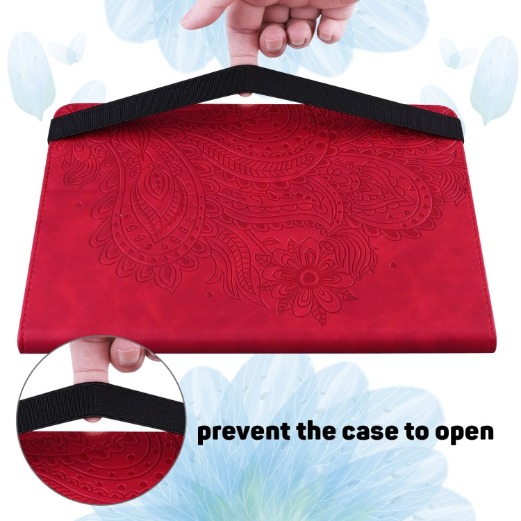 For iPad 10.2 2021 / 2020 / 2019 Peacock Embossed Pattern TPU + PU Horizontal Flip Leather Case with Holder & Card Slots & Wallet & Sleep / Wake-up Function(Red) - iPad 10.2 Cases by buy2fix | Online Shopping UK | buy2fix