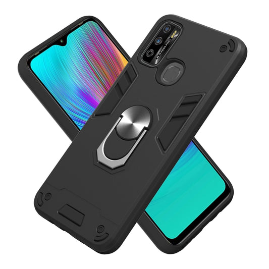 For Infinix X680 / Hot 9 Play Armour Series PC + TPU Protective Case with Ring Holder(Black) - Infinix Cases by idewei | Online Shopping UK | buy2fix