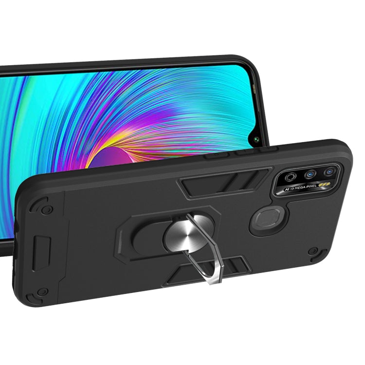 For Infinix X680 / Hot 9 Play Armour Series PC + TPU Protective Case with Ring Holder(Black) - Infinix Cases by idewei | Online Shopping UK | buy2fix