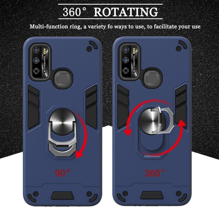 For Infinix X680 / Hot 9 Play Armour Series PC + TPU Protective Case with Ring Holder(Black) - Infinix Cases by idewei | Online Shopping UK | buy2fix