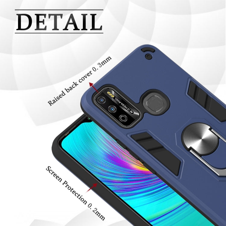 For Infinix X680 / Hot 9 Play Armour Series PC + TPU Protective Case with Ring Holder(Black) - Infinix Cases by idewei | Online Shopping UK | buy2fix