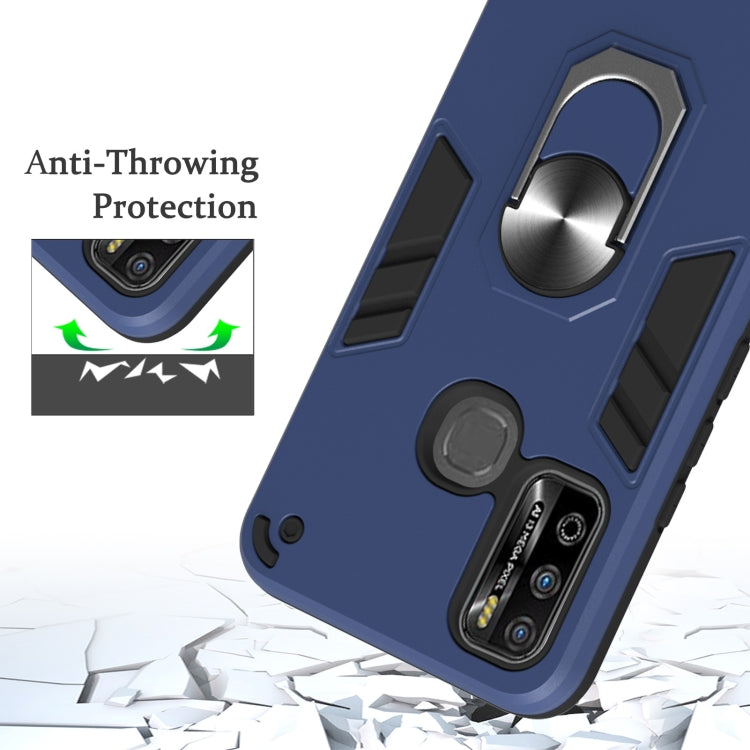 For Infinix X680 / Hot 9 Play Armour Series PC + TPU Protective Case with Ring Holder(Black) - Infinix Cases by idewei | Online Shopping UK | buy2fix