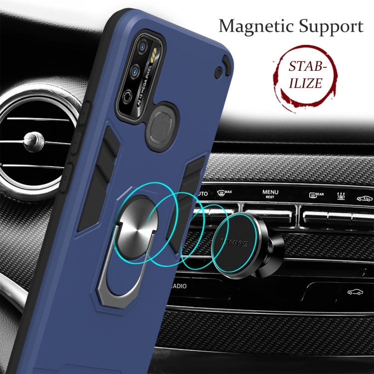 For Infinix X680 / Hot 9 Play Armour Series PC + TPU Protective Case with Ring Holder(Black) - Infinix Cases by idewei | Online Shopping UK | buy2fix