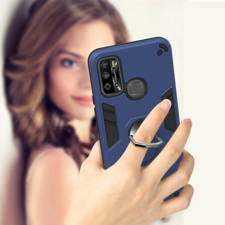 For Infinix X680 / Hot 9 Play Armour Series PC + TPU Protective Case with Ring Holder(Black) - Infinix Cases by idewei | Online Shopping UK | buy2fix