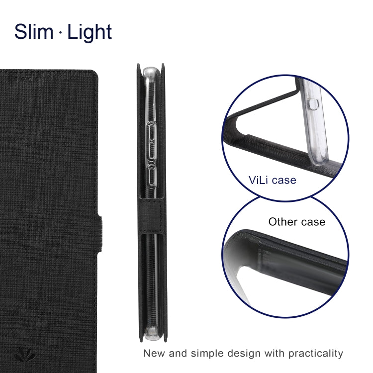 For Huawei Mate 40 Pro+ ViLi K Series Shockproof TPU + PU Leather Magnetic Buckle Horizontal Flip Case with Card Slots & Wallet & Holder(Black) - Huawei Cases by ViLi | Online Shopping UK | buy2fix