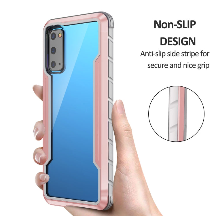For Samsung Galaxy S20 iPAKY Thunder Series Aluminum Frame + TPU Bumper + Clear PC Shockproof Case(Rose Gold) - Galaxy Phone Cases by iPAKY | Online Shopping UK | buy2fix