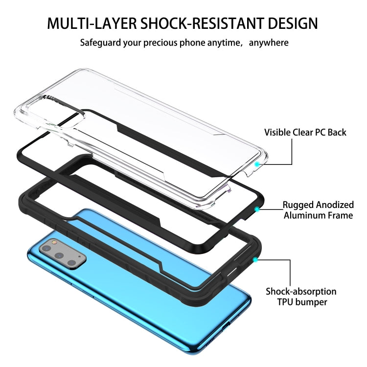 For Samsung Galaxy S20 Ultra iPAKY Thunder Series Aluminum Frame + TPU Bumper + Clear PC Shockproof Case(Black) - Galaxy Phone Cases by iPAKY | Online Shopping UK | buy2fix