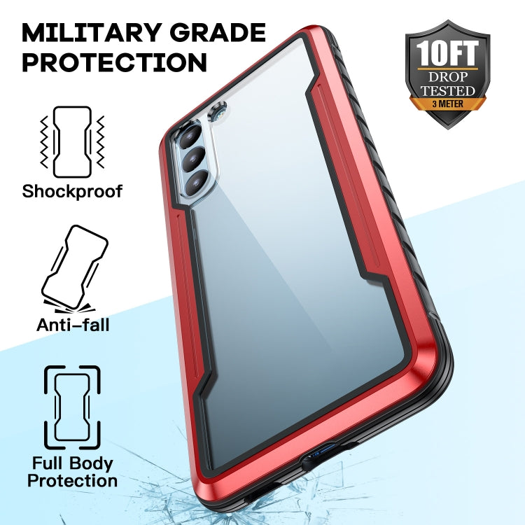 For Samsung Galaxy S21+ 5G iPAKY Thunder Series Aluminum Frame + TPU Bumper + Clear PC Shockproof Case(Black + Red) - Galaxy S21+ 5G Cases by iPAKY | Online Shopping UK | buy2fix