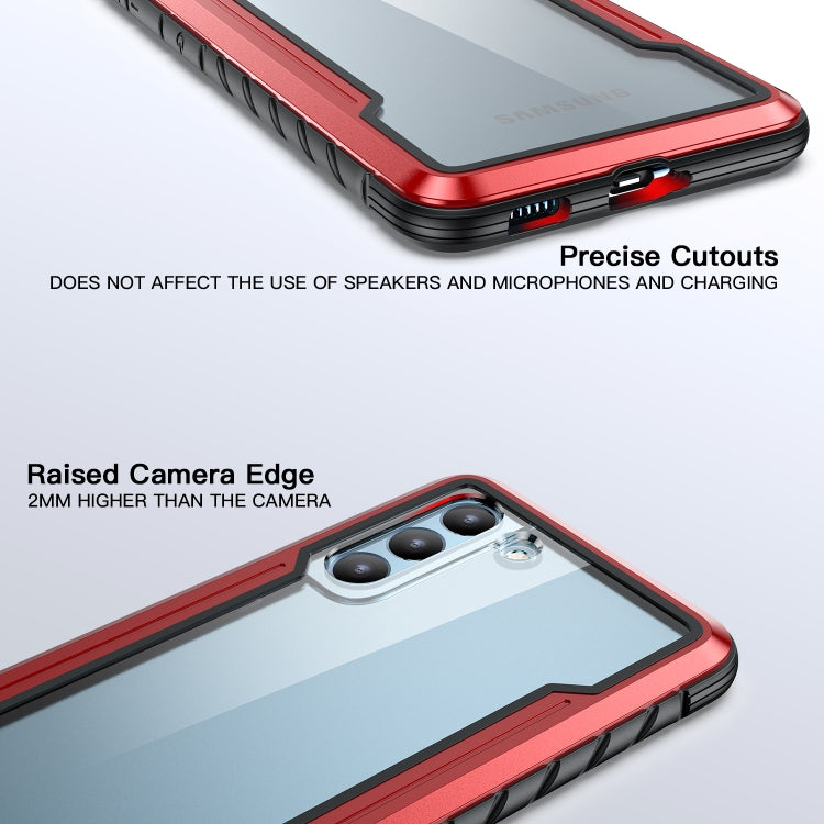 For Samsung Galaxy S21+ 5G iPAKY Thunder Series Aluminum Frame + TPU Bumper + Clear PC Shockproof Case(Black + Red) - Galaxy S21+ 5G Cases by iPAKY | Online Shopping UK | buy2fix