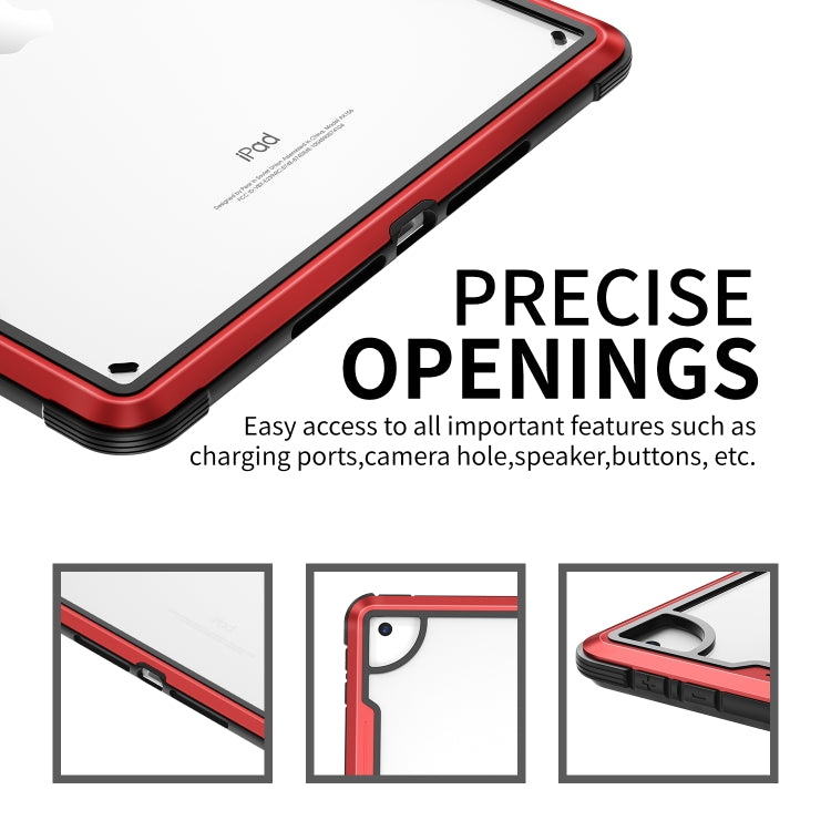For iPad 10.2 iPAKY Thunder Series Aluminum Frame + TPU Bumper + Clear PC Shockproof Case(Red) - iPad 10.2 Cases by buy2fix | Online Shopping UK | buy2fix