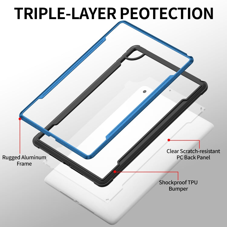 iPAKY Thunder Series Aluminum Frame + TPU Bumper + Clear PC Shockproof Case For iPad Air 2022 / 2020 10.9(Blue) - iPad Air (2022) / (2020) 10.9 Cases by buy2fix | Online Shopping UK | buy2fix