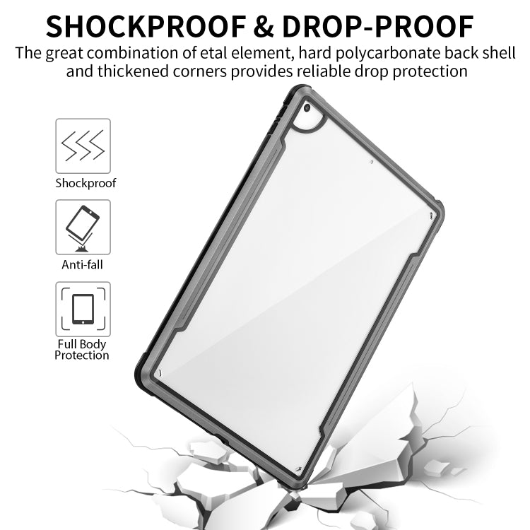 iPAKY Thunder Series Aluminum Frame + TPU Bumper + Clear PC Shockproof Case For iPad Air 2022 / 2020 10.9(Silver Black) - iPad Air (2022) / (2020) 10.9 Cases by buy2fix | Online Shopping UK | buy2fix