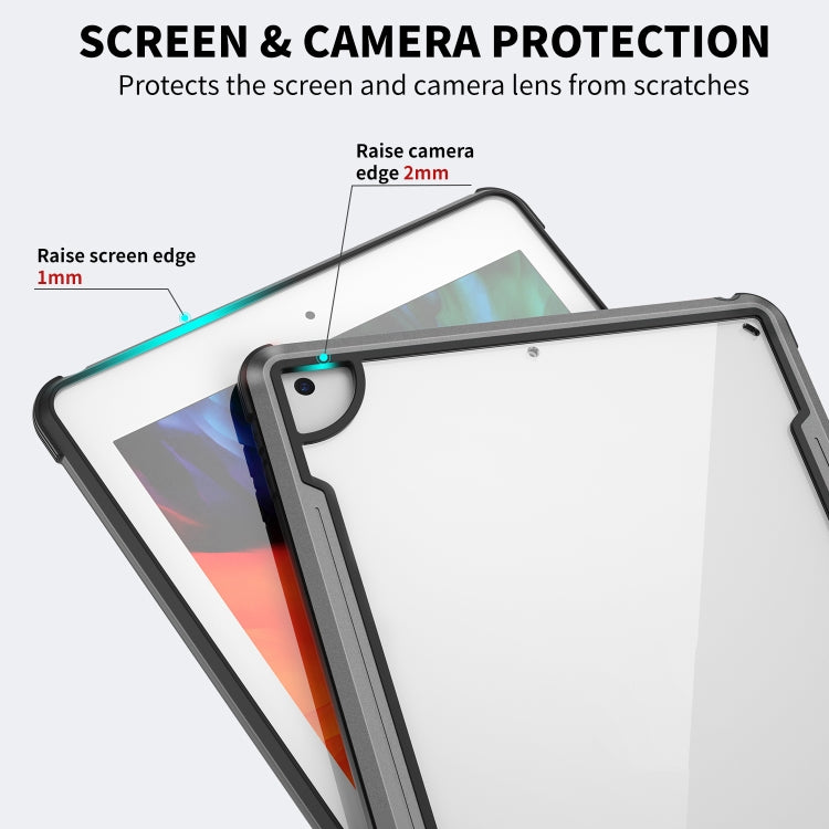 iPAKY Thunder Series Aluminum Frame + TPU Bumper + Clear PC Shockproof Case For iPad Air 2022 / 2020 10.9(Silver Black) - iPad Air (2022) / (2020) 10.9 Cases by buy2fix | Online Shopping UK | buy2fix