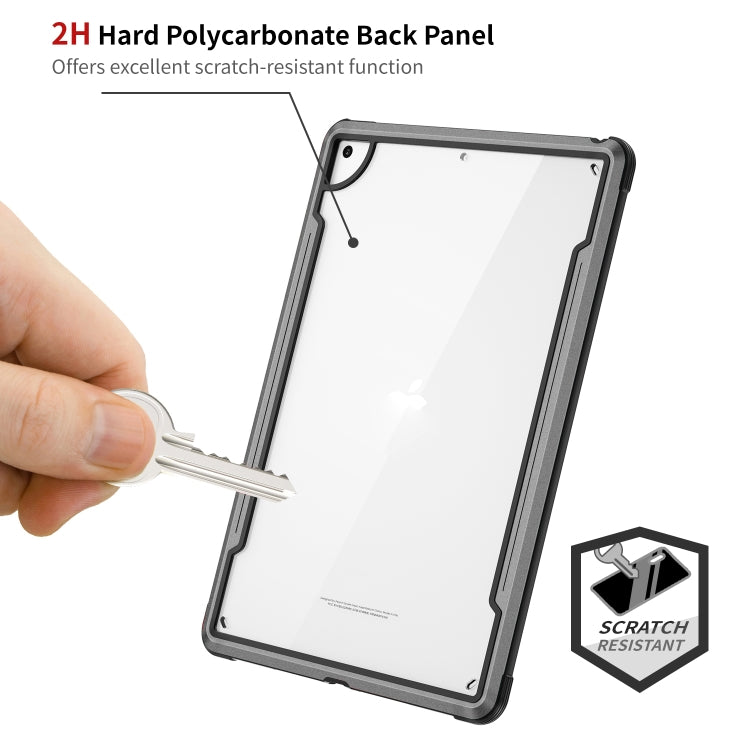 iPAKY Thunder Series Aluminum Frame + TPU Bumper + Clear PC Shockproof Case For iPad Air 2022 / 2020 10.9(Silver Black) - iPad Air (2022) / (2020) 10.9 Cases by buy2fix | Online Shopping UK | buy2fix