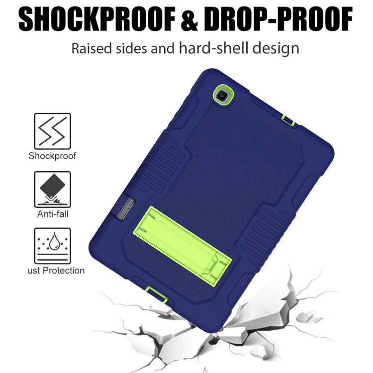 Contrast Color Robot Shockproof Silicone + PC Protective Case with Holder For Samsung Galaxy Tab S6 Lite P610(Navy Blue Yellow Green) - Tab S6 Lite P610 / P615 by buy2fix | Online Shopping UK | buy2fix