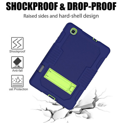 Contrast Color Robot Shockproof Silicone + PC Protective Case with Holder For Samsung Galaxy Tab S6 Lite P610(Navy Blue Yellow Green) - Tab S6 Lite P610 / P615 by buy2fix | Online Shopping UK | buy2fix