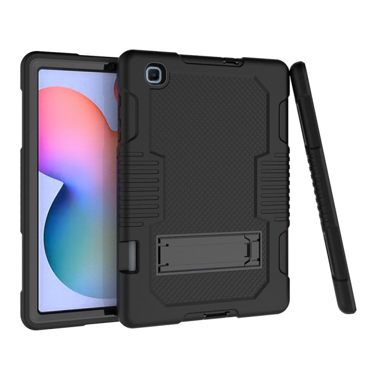 Contrast Color Robot Shockproof Silicone + PC Protective Case with Holder For Samsung Galaxy Tab S6 Lite P610(Black) - Tab S6 Lite P610 / P615 by buy2fix | Online Shopping UK | buy2fix