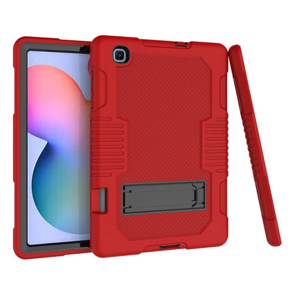 Contrast Color Robot Shockproof Silicone + PC Protective Case with Holder For Samsung Galaxy Tab S6 Lite P610(Red Black) - Tab S6 Lite P610 / P615 by buy2fix | Online Shopping UK | buy2fix