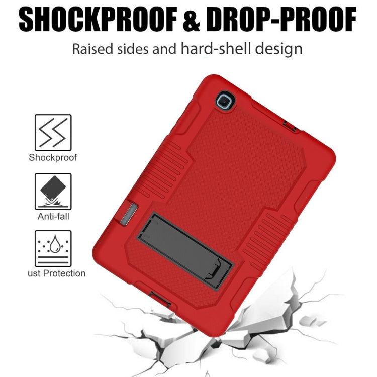 Contrast Color Robot Shockproof Silicone + PC Protective Case with Holder For Samsung Galaxy Tab S6 Lite P610(Red Black) - Tab S6 Lite P610 / P615 by buy2fix | Online Shopping UK | buy2fix