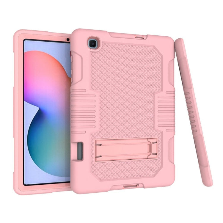 Contrast Color Robot Shockproof Silicone + PC Protective Case with Holder For Samsung Galaxy Tab S6 Lite P610(Rose Gold) - Tab S6 Lite P610 / P615 by buy2fix | Online Shopping UK | buy2fix
