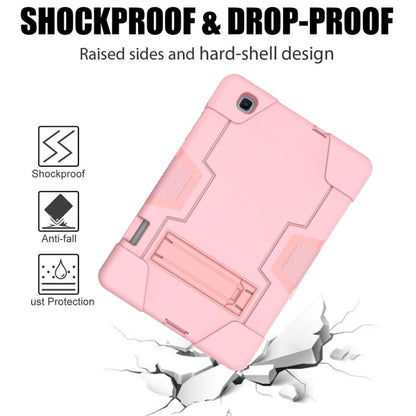 For Samsung Galaxy Tab S6 Lite P610 Contrast Color Robot Shockproof Silicon + PC Protective Case with Holder(Rose Gold) - Tab S6 Lite P610 / P615 by buy2fix | Online Shopping UK | buy2fix