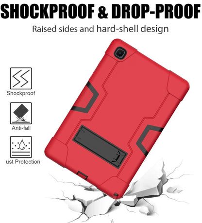 For Samsung Galaxy Tab A7 10.4 (2020) T500 Contrast Color Robot Shockproof Silicon + PC Protective Case with Holder(Red + Black) - Other Galaxy Tab PC by buy2fix | Online Shopping UK | buy2fix