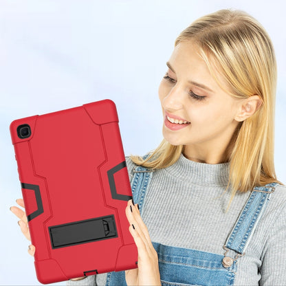 For Samsung Galaxy Tab A7 10.4 (2020) T500 Contrast Color Robot Shockproof Silicon + PC Protective Case with Holder(Red + Black) - Other Galaxy Tab PC by buy2fix | Online Shopping UK | buy2fix