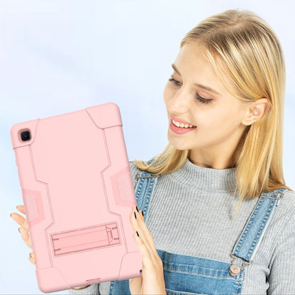For Samsung Galaxy Tab A7 10.4 (2020) T500 Contrast Color Robot Shockproof Silicon + PC Protective Case with Holder(Rose Gold) - Other Galaxy Tab PC by buy2fix | Online Shopping UK | buy2fix