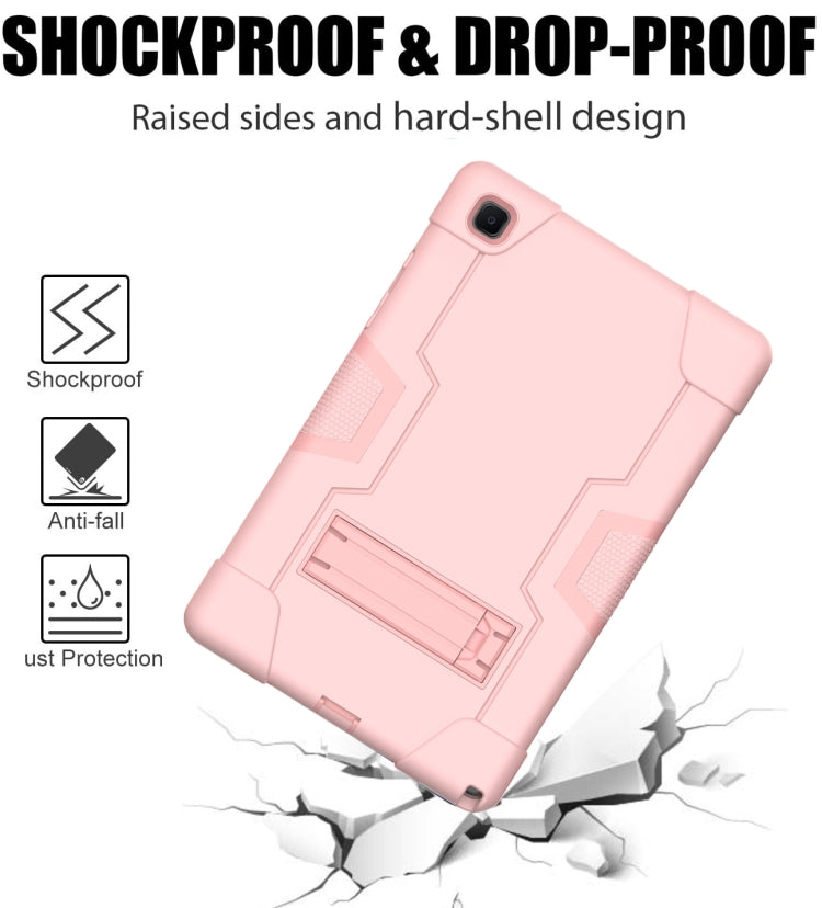 For Samsung Galaxy Tab A7 10.4 (2020) T500 Contrast Color Robot Shockproof Silicon + PC Protective Case with Holder(Rose Gold) - Other Galaxy Tab PC by buy2fix | Online Shopping UK | buy2fix