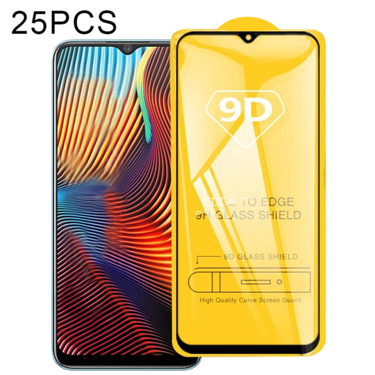 For OPPO Realme Narzo 20 / Narzo 20A 25 PCS 9D Full Glue Full Screen Tempered Glass Film