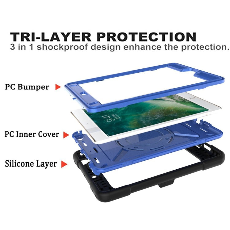 Contrast Color Silicone + PC Combination Case with Holder For iPad mini 3(Black + Blue) - iPad Mini 4 & 3 & 2 & 1 Cases by buy2fix | Online Shopping UK | buy2fix