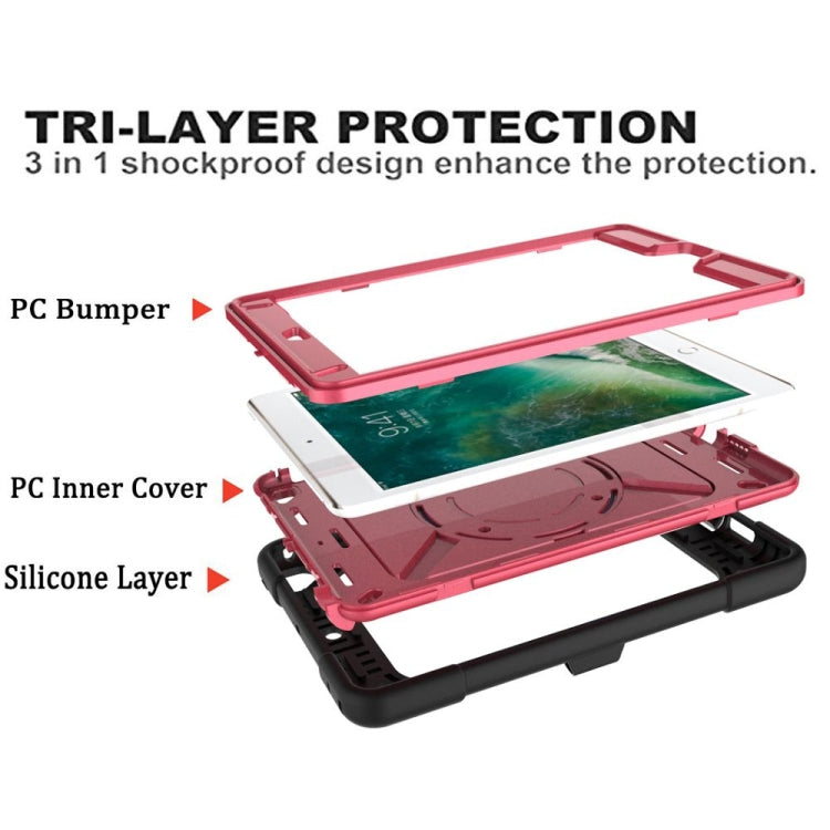 Contrast Color Silicone + PC Combination Case with Holder For iPad mini 3(Black + Rose Red) - iPad Mini 4 & 3 & 2 & 1 Cases by buy2fix | Online Shopping UK | buy2fix