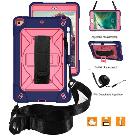 Contrast Color Silicone + PC Combination Case with Holder For iPad mini 3(Navy Blue + Rose Red) - iPad Mini 4 & 3 & 2 & 1 Cases by buy2fix | Online Shopping UK | buy2fix
