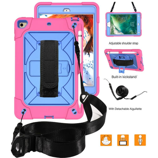 Contrast Color Silicone + PC Combination Case with Holder For iPad mini 3(Rose Red + Blue) - iPad Mini 4 & 3 & 2 & 1 Cases by buy2fix | Online Shopping UK | buy2fix