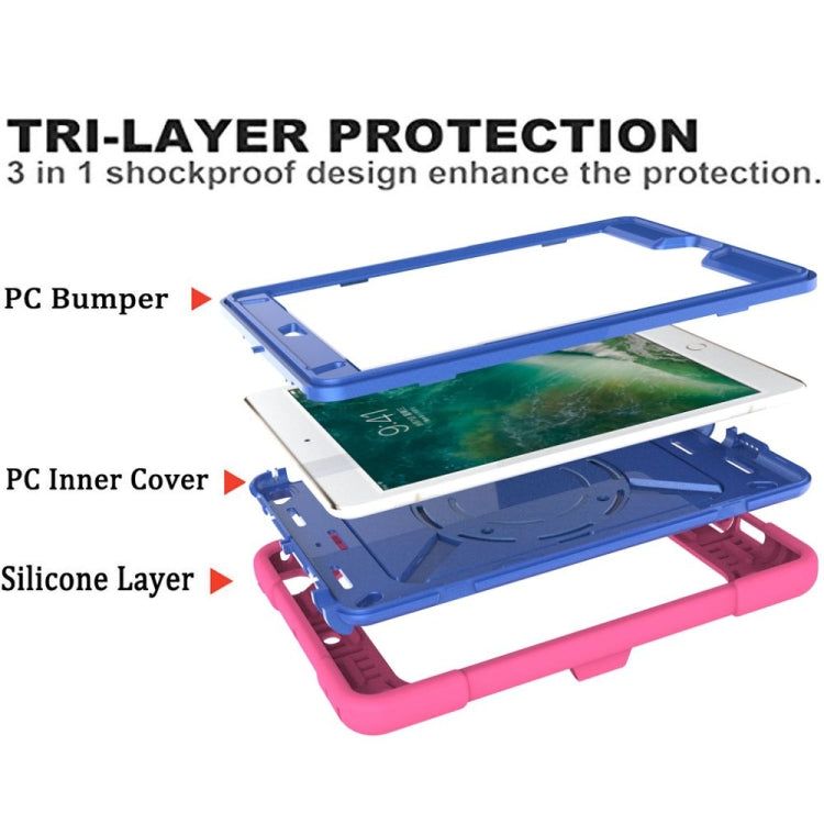 Contrast Color Silicone + PC Combination Case with Holder For iPad mini 3(Rose Red + Blue) - iPad Mini 4 & 3 & 2 & 1 Cases by buy2fix | Online Shopping UK | buy2fix