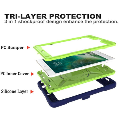 Contrast Color Silicone + PC Combination Case with Holder For iPad mini 3(Navy Blue + Yellow-green) - iPad Mini 4 & 3 & 2 & 1 Cases by buy2fix | Online Shopping UK | buy2fix