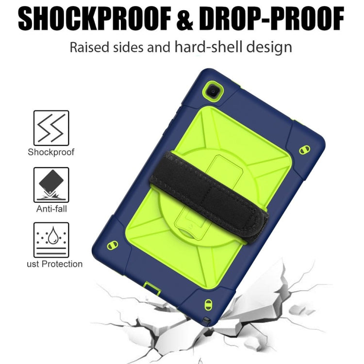 For Samsung Galaxy Tab A7 10.4 (2020) T500 Contrast Color Silicone + PC Combination Case with Holder(Navy Blue + Yellow-green) - Other Galaxy Tab PC by buy2fix | Online Shopping UK | buy2fix