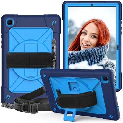 For Samsung Galaxy Tab A7 10.4 (2020) T500 Contrast Color Silicone + PC Combination Case with Holder(Navy Blue + Blue) - Other Galaxy Tab PC by buy2fix | Online Shopping UK | buy2fix