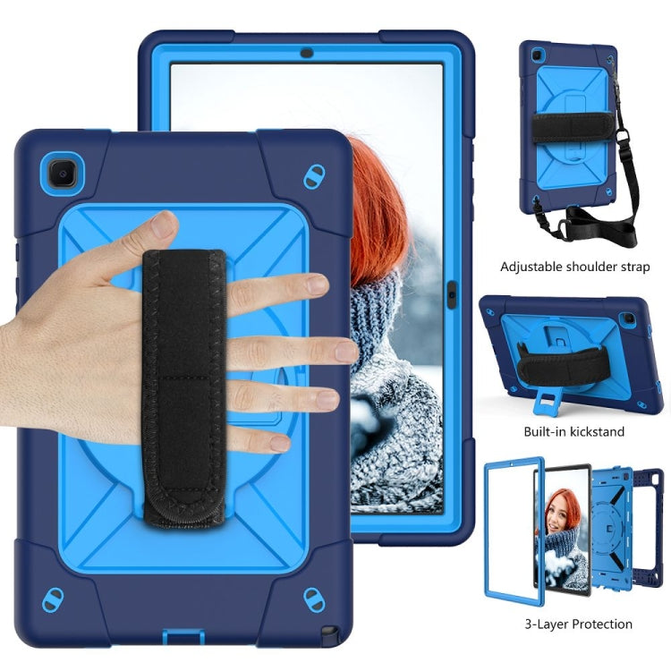 For Samsung Galaxy Tab A7 10.4 (2020) T500 Contrast Color Silicone + PC Combination Case with Holder(Navy Blue + Blue) - Other Galaxy Tab PC by buy2fix | Online Shopping UK | buy2fix
