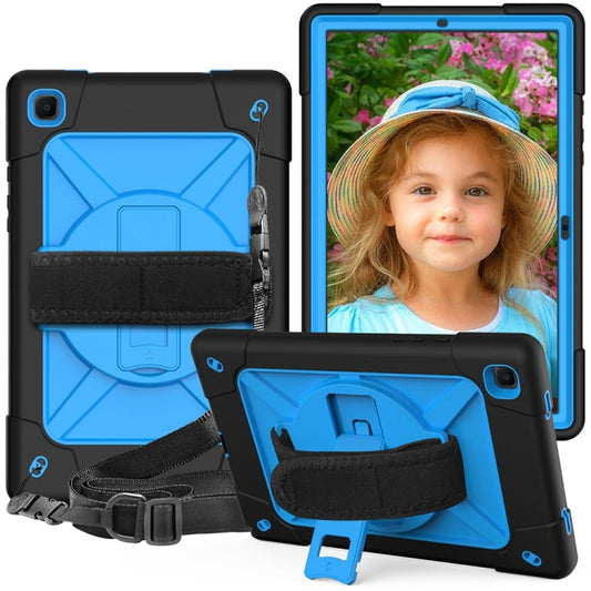 For Samsung Galaxy Tab A7 10.4 (2020) T500 Contrast Color Silicone + PC Combination Case with Holder(Black + Blue) - Other Galaxy Tab PC by buy2fix | Online Shopping UK | buy2fix