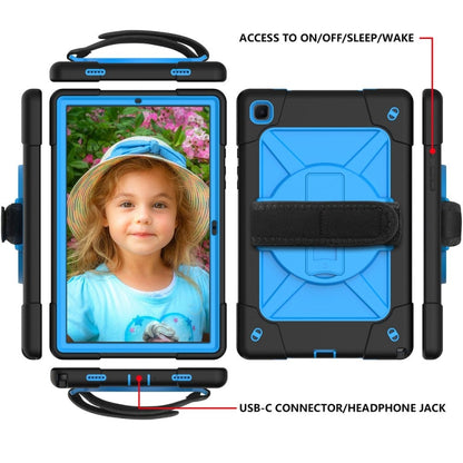 For Samsung Galaxy Tab A7 10.4 (2020) T500 Contrast Color Silicone + PC Combination Case with Holder(Black + Blue) - Other Galaxy Tab PC by buy2fix | Online Shopping UK | buy2fix