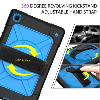 For Samsung Galaxy Tab A7 10.4 (2020) T500 Contrast Color Silicone + PC Combination Case with Holder(Black + Blue) - Other Galaxy Tab PC by buy2fix | Online Shopping UK | buy2fix
